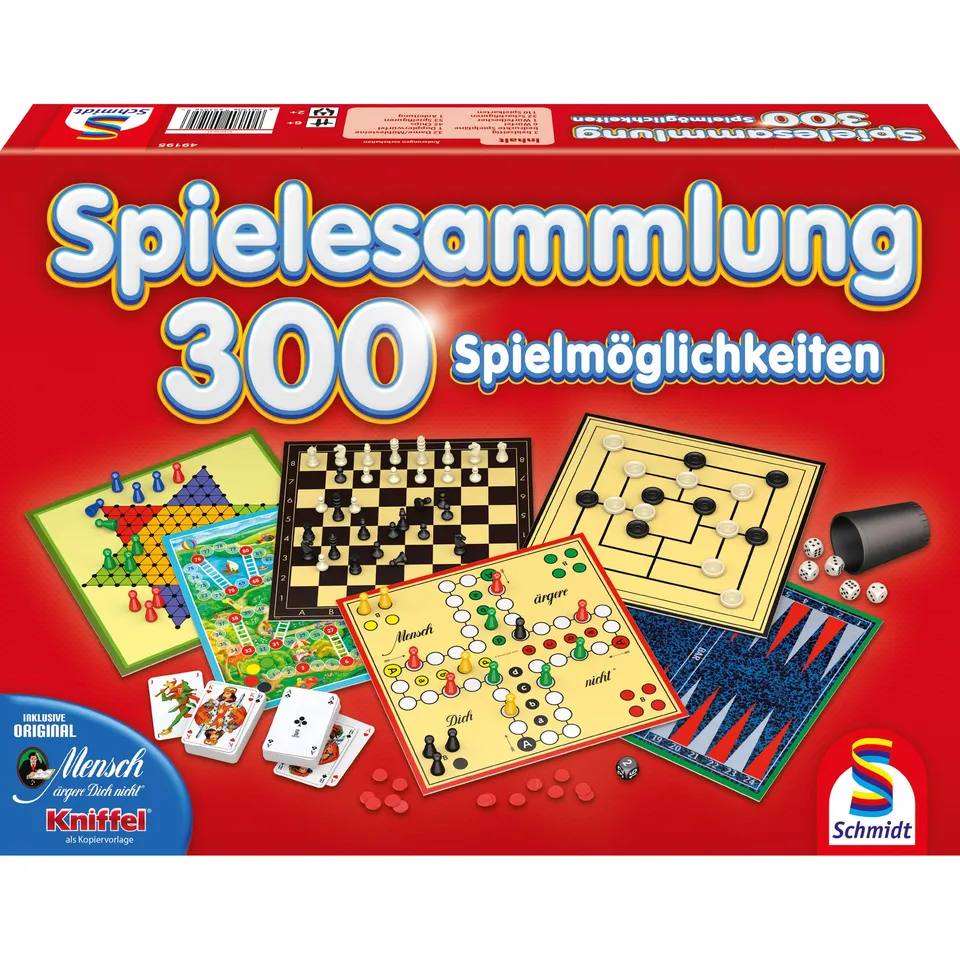 schmidt-classic-line-spielesammlung-300-spiele-rot-ab-6-jahren image 1