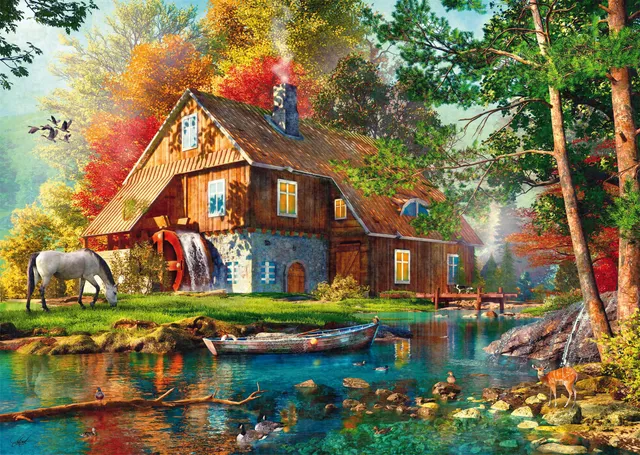 schmidt-thomas-kinkade-wasserm-hle-herbst-puzzle-1000-teile image 1