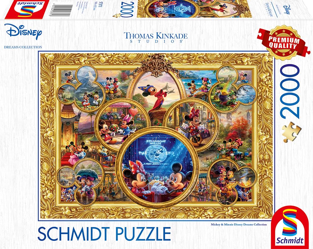 schmidt-thomas-kinkade-mickey-minnie-dream-collage-2-puzzle-2000 image 4