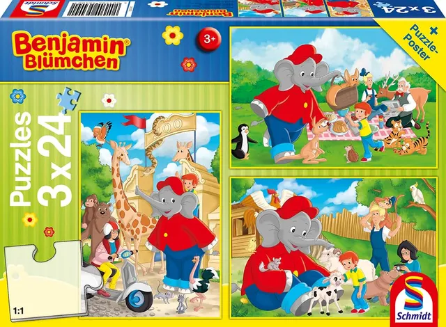 schmidt-benjamin-bl-mchen-im-zoo-kinderpuzzle-3x24-teile image 1