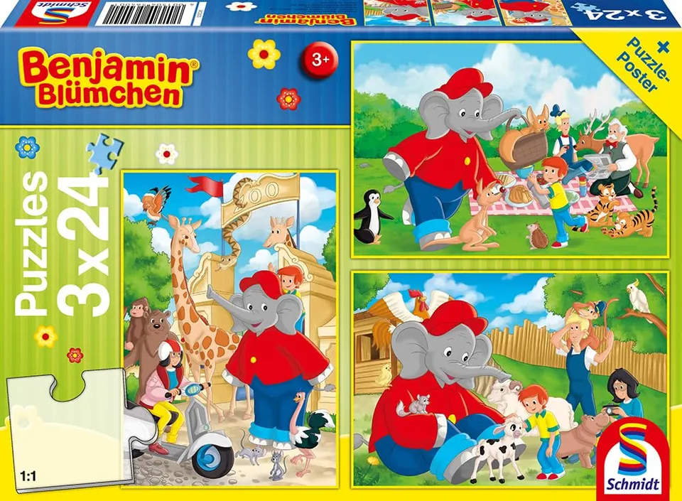 schmidt-benjamin-bl-mchen-im-zoo-kinderpuzzle-3x24-teile image 1