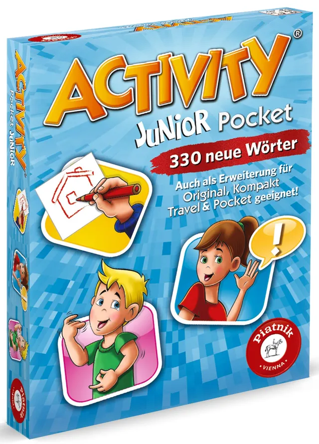 piatnik-activity-junior-pocket-partyspiel-blau-gelb-300-aufgaben image 1