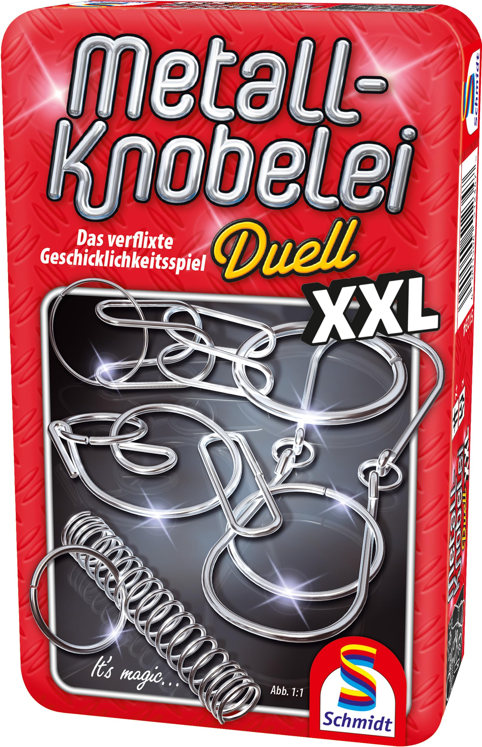 schmidt-spiele-51234-metall-knobelei-xxl-mitbringspiel-metalldose image 1