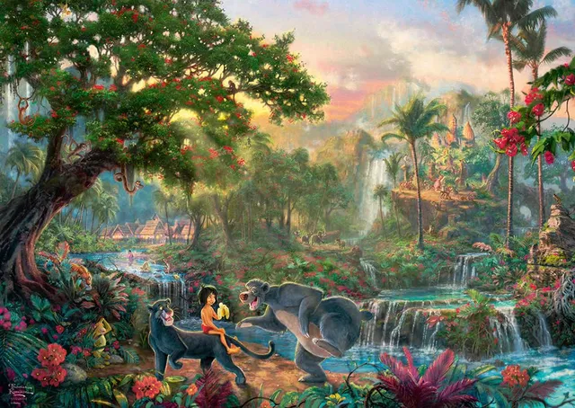 schmidt-spiele-thomas-kinkade-disney-dschungelbuch-1000-teile-puzzle image 1