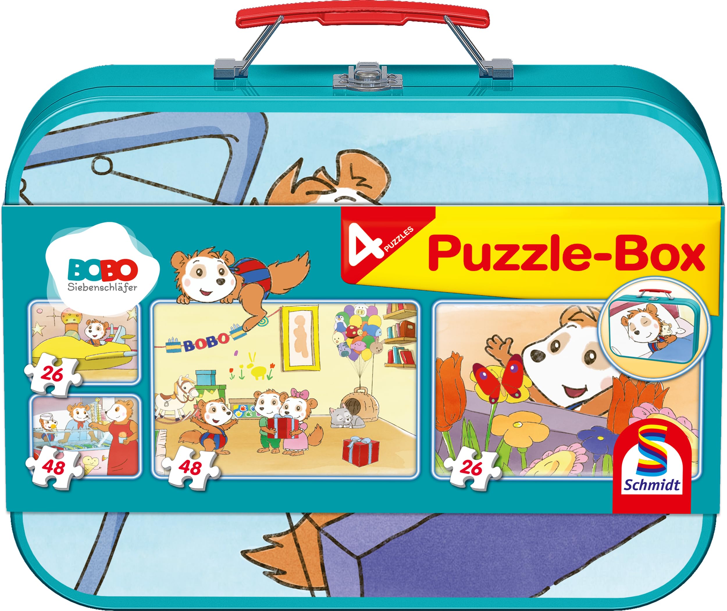 schmidt-bobo-siebenschl-fer-55892-kinderpuzzle-set-2x26-2x48-teile image 1