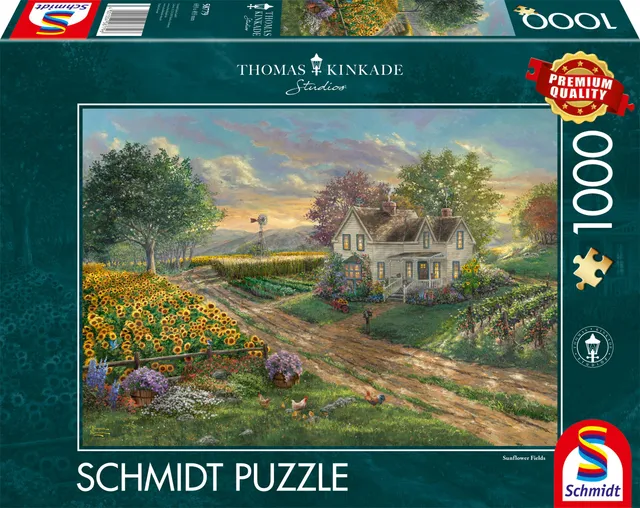 schmidt-thomas-kinkade-sonnenblumenfelder-puzzle-1000-teile image 1