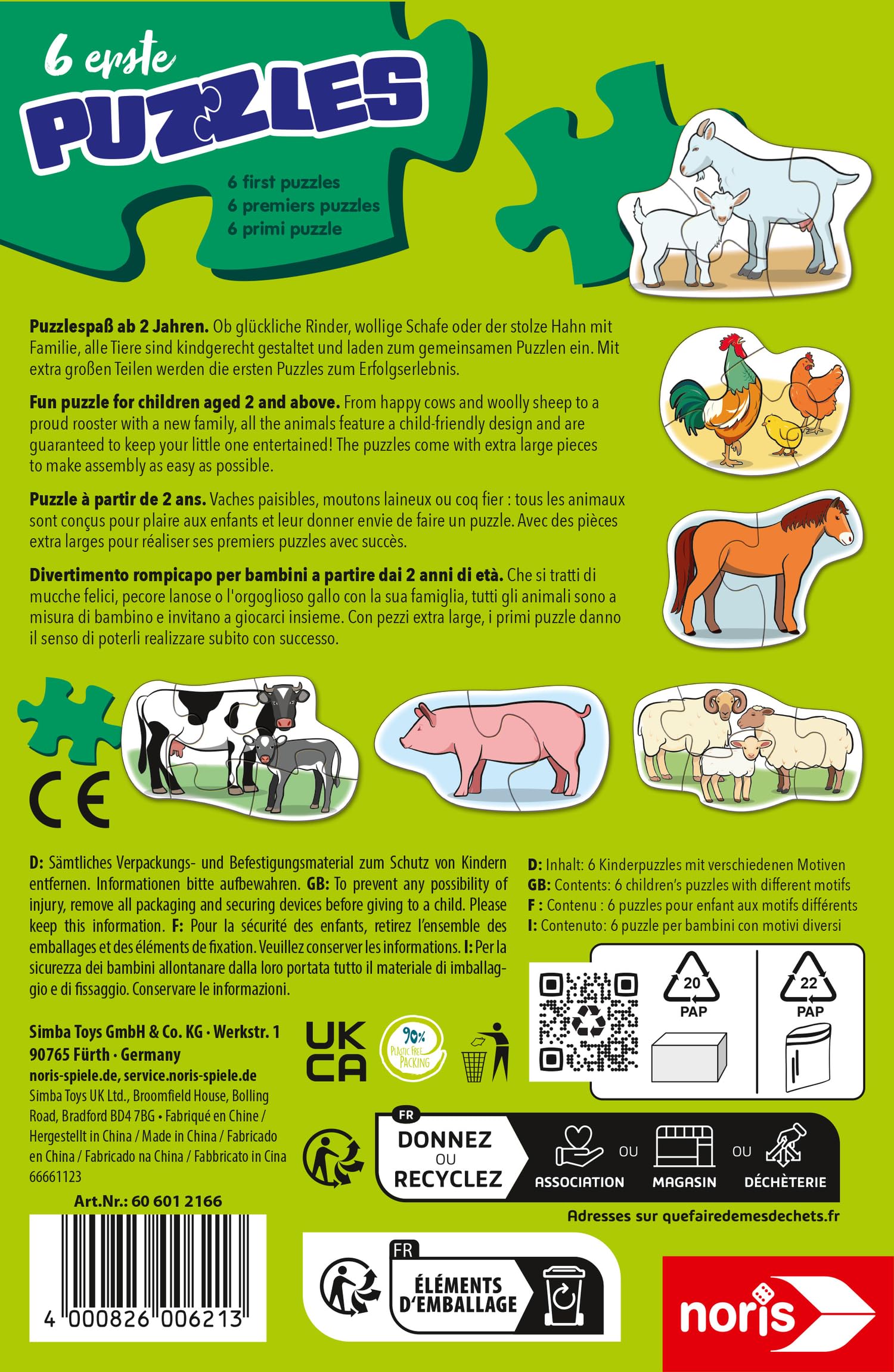 noris-6-erste-puzzles-bauernhoftiere-ab-2-jahren-2-5-teile image 2