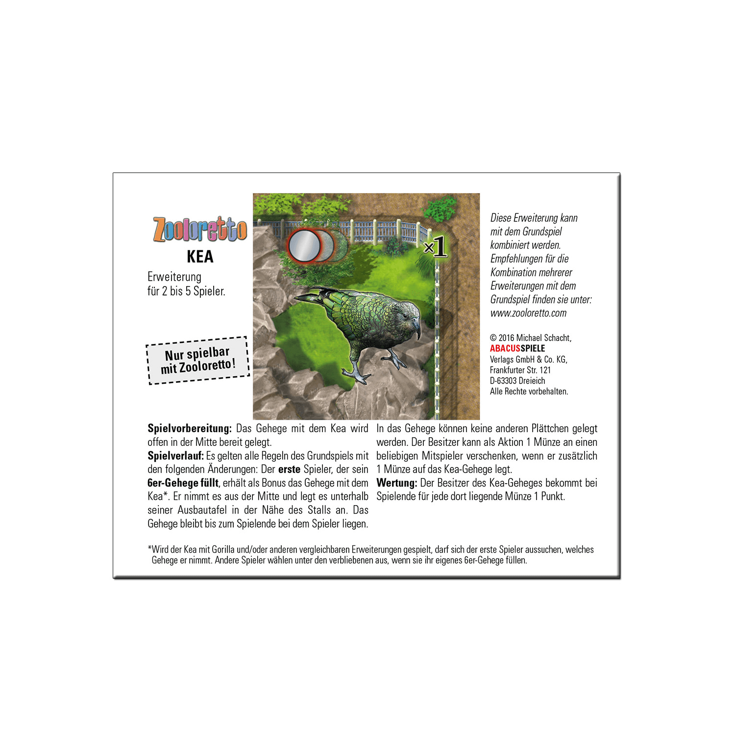 abacusspiele-zooloretto-kea-goodie-erweiterung-bonusgehege image 1
