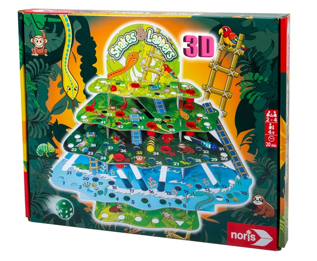 noris-snakes-ladders-jungle-3d-leiterspiel-ab-4-jahre image 1