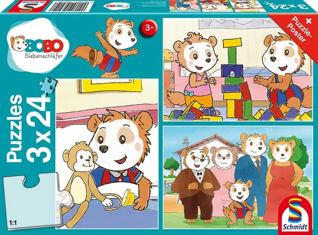 schmidt-bobo-siebenschl-fer-puzzle-3x24-teile-ab-3-jahren image 1