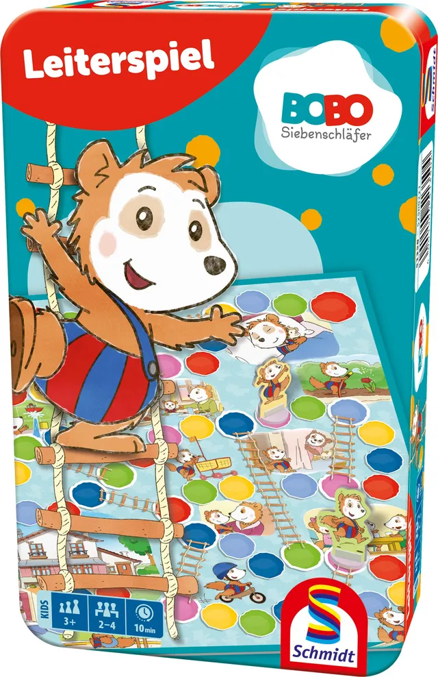schmidt-spiele-classic-line-bobo-siebenschl-fer-leiterspiel-metalldose image 1