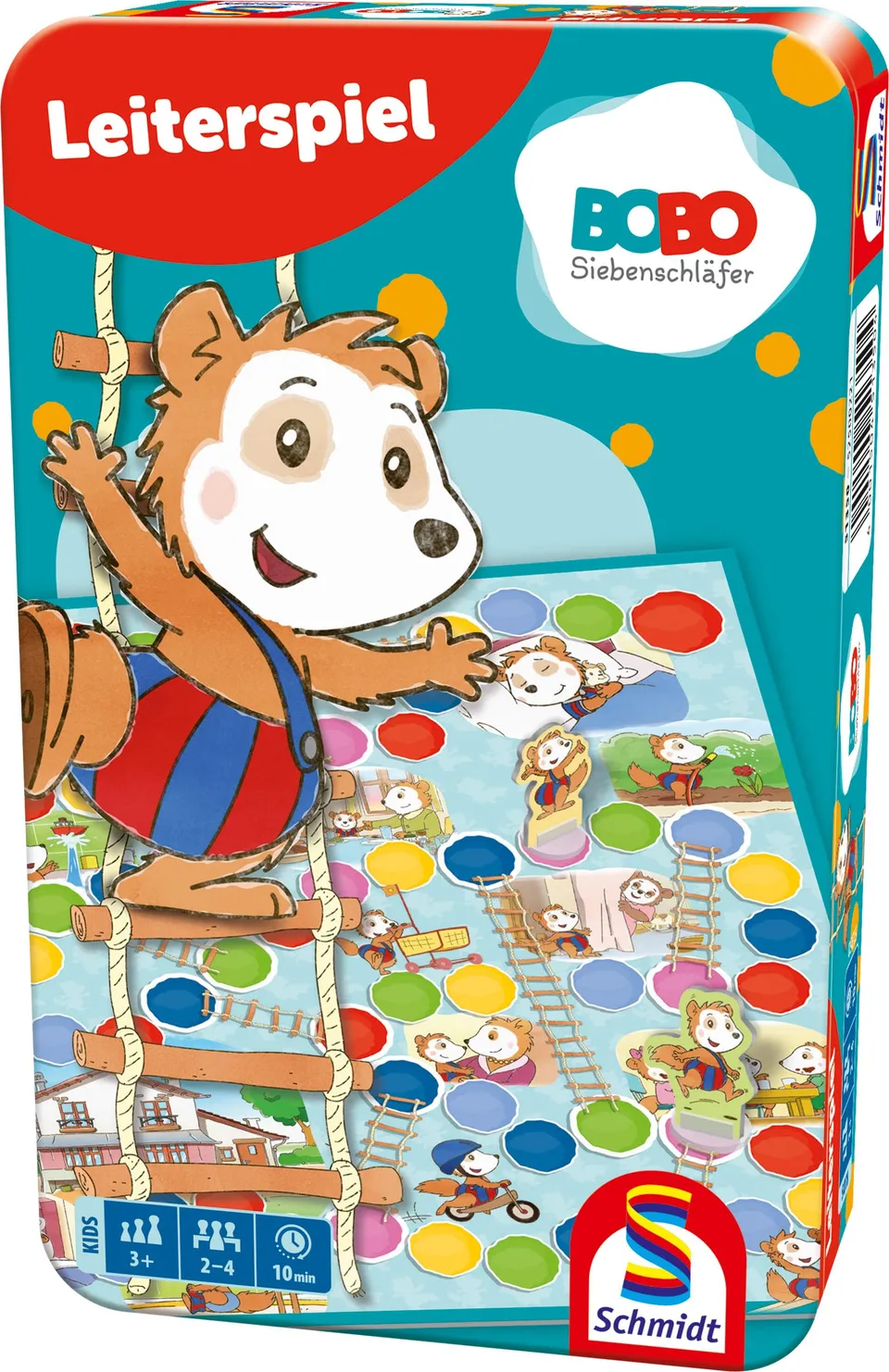 schmidt-spiele-classic-line-bobo-siebenschl-fer-leiterspiel-metalldose image 1