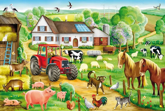 schmidt-spiele-56003-fr-hlicher-bauernhof-kinderpuzzle-100-teile image 1