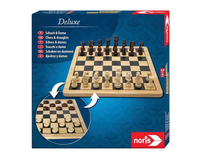 noris-deluxe-schach-und-dame-holz-edition-2-spieler image 1