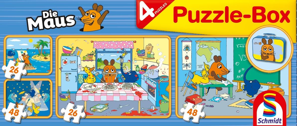 schmidt-spiele-55597-die-maus-kinderpuzzle-metallkoffer-4er-set image 3
