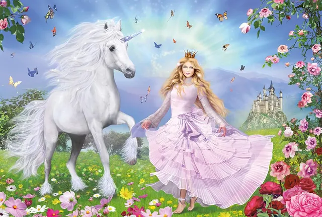 schmidt-prinzessin-der-einh-rner-puzzle-100-teile-rosa image 1