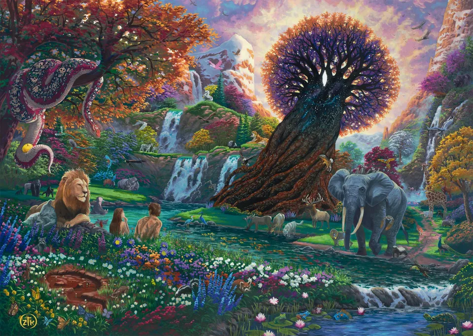 schmidt-spiele-thomas-kinkade-garten-eden-1000-teile-puzzle-matt image 1