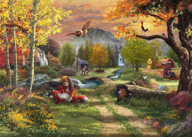 schmidt-thomas-kinkade-disney-fox-and-hound-58050-puzzle-1000-teile image 1