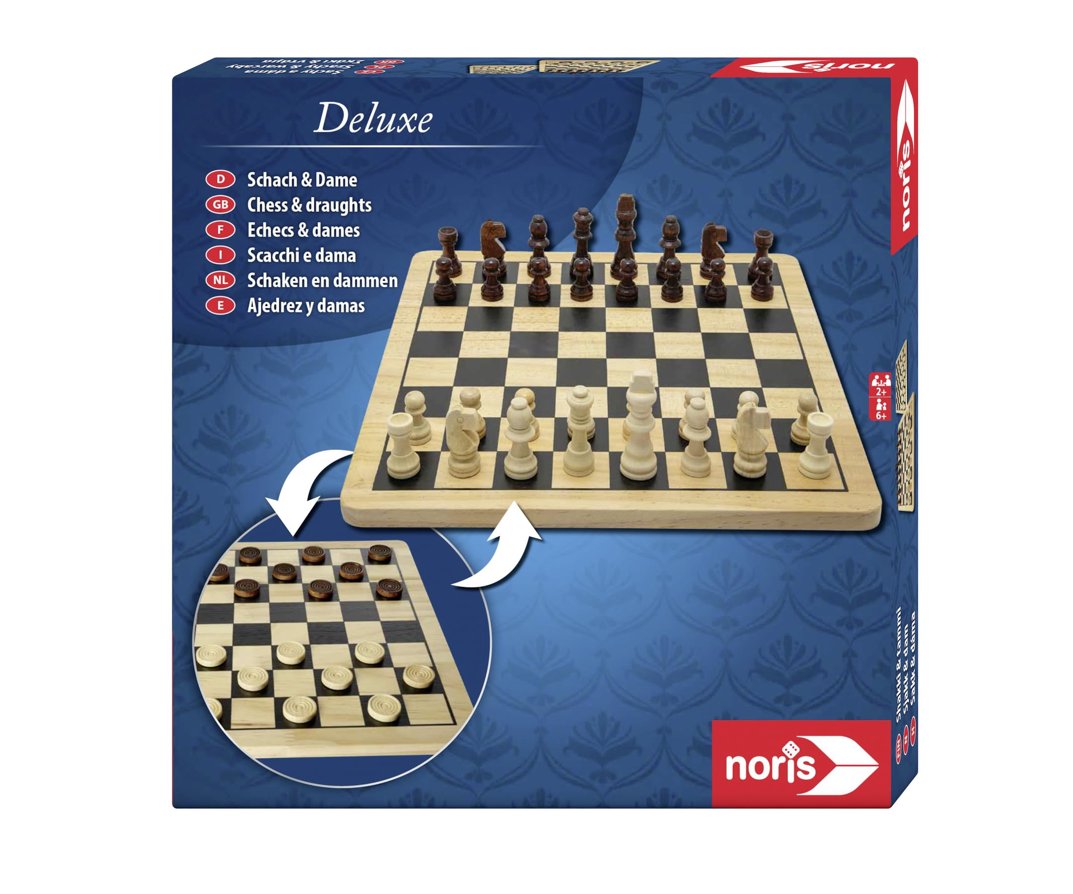 noris-deluxe-schach-und-dame-holz-edition-2-spieler image 1