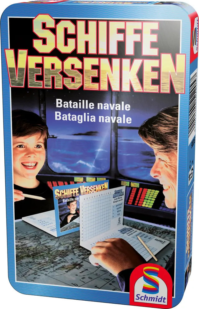 schmidt-classic-line-schiffe-versenken-reisespiel-metalldose-2-spieler image 1