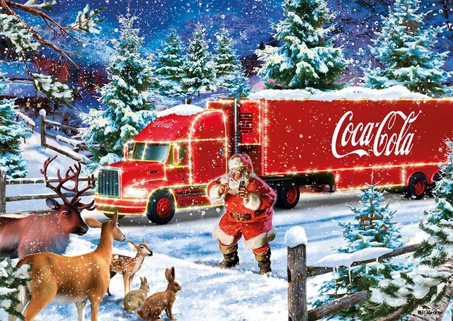 schmidt-thomas-kinkade-coca-cola-christmas-truck-puzzle-1000 image 1
