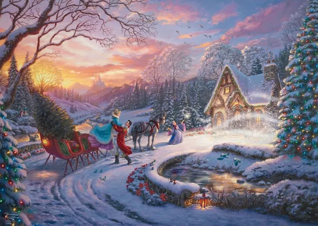 schmidt-thomas-kinkade-cinderella-puzzle-1000-teile-weihnachten image 1