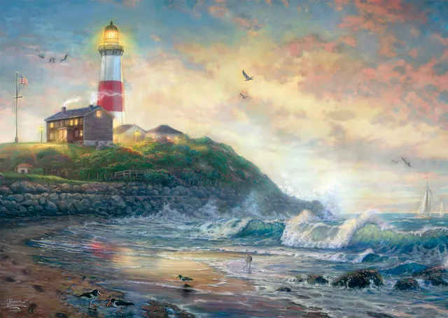 schmidt-spiele-thomas-kinkade-58797-leuchtturm-puzzle-1000teile image 1