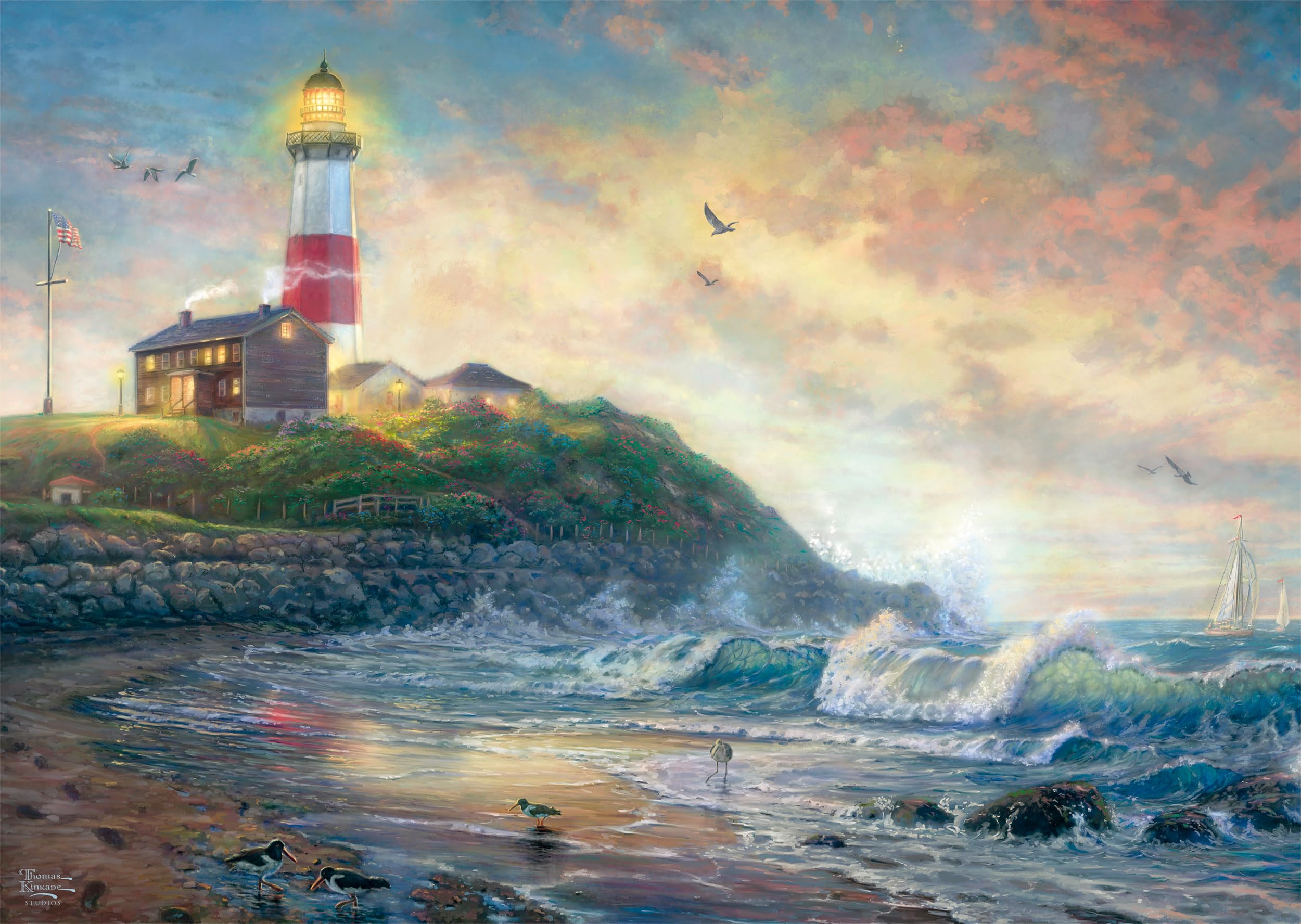 schmidt-spiele-thomas-kinkade-58797-leuchtturm-puzzle-1000teile image 1