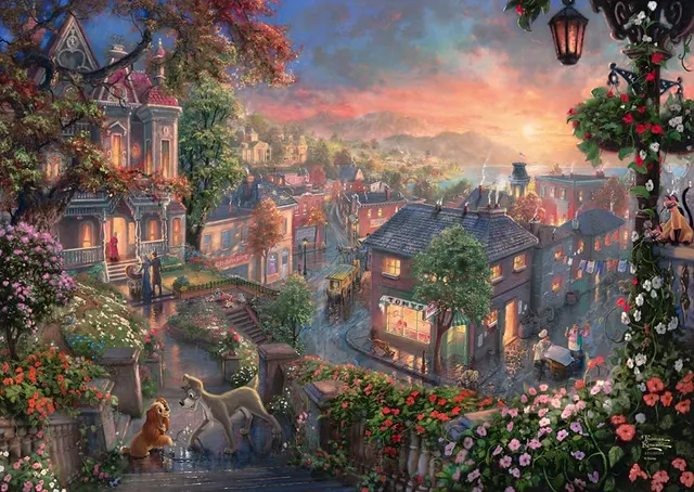 schmidt-spiele-thomas-kinkade-susi-und-strolch-puzzle-1000-teile image 1