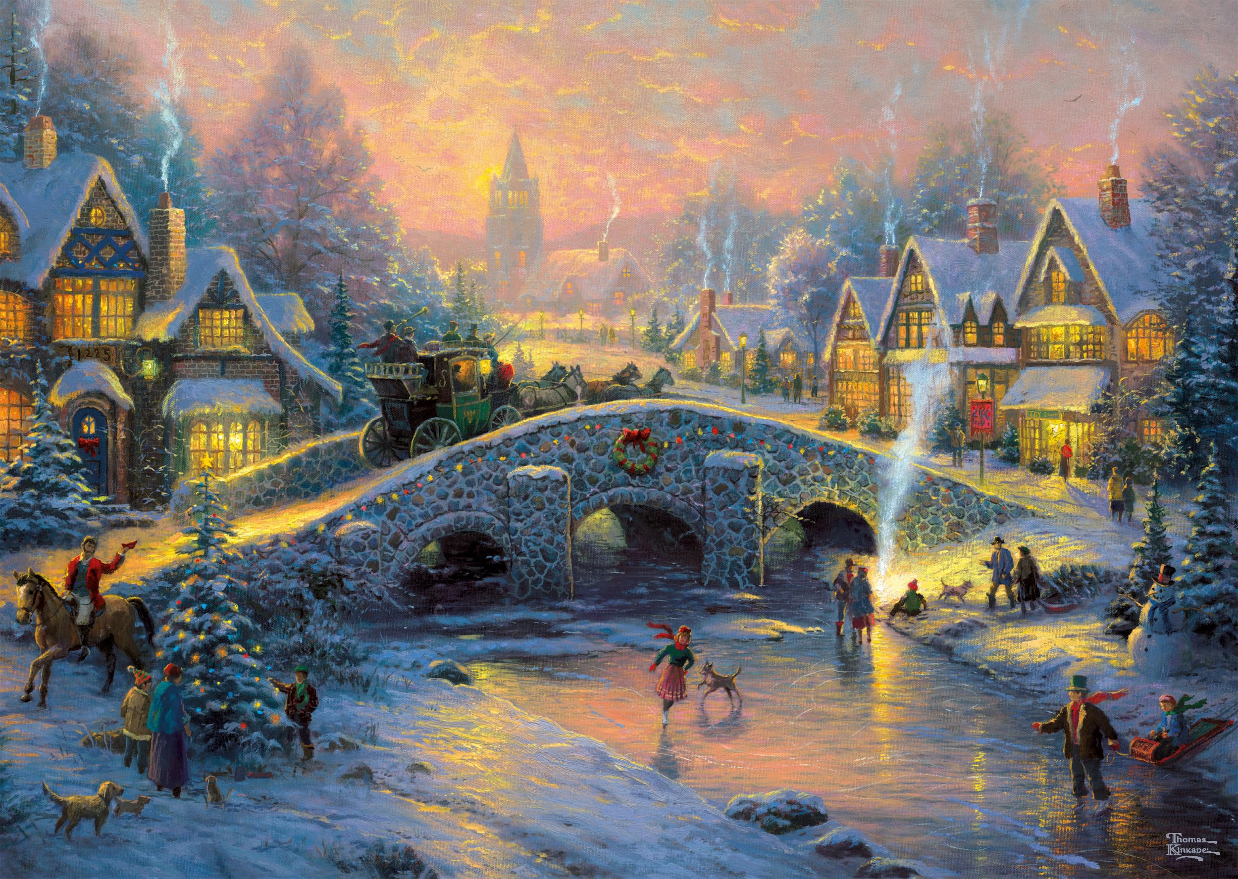 schmidt-spiele-thomas-kinkade-58450-puzzle-1000-teile-winter image 4