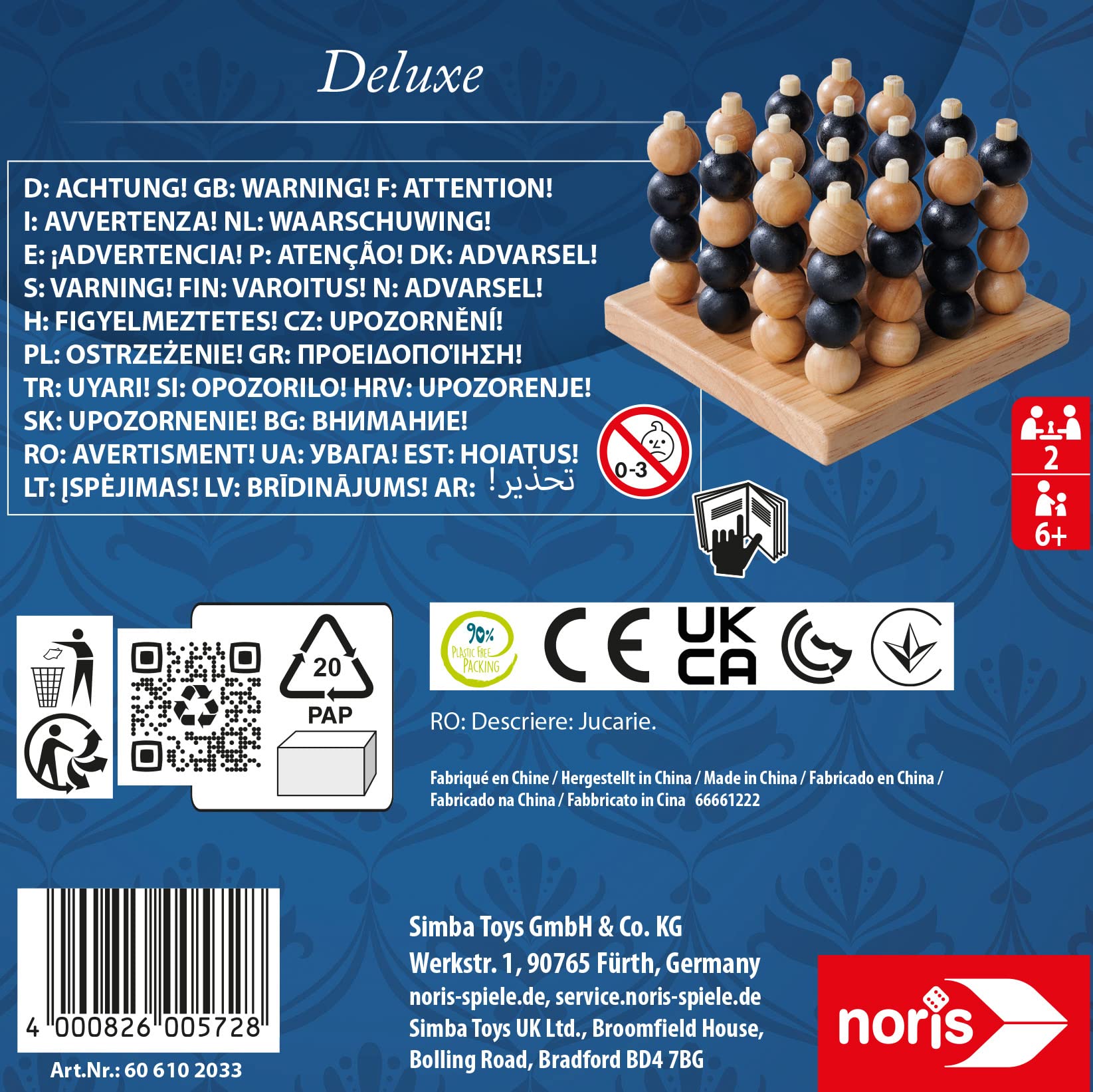 noris-deluxe-4er-reihe-3d-holz-strategiespiel-ab-6-jahren image 2