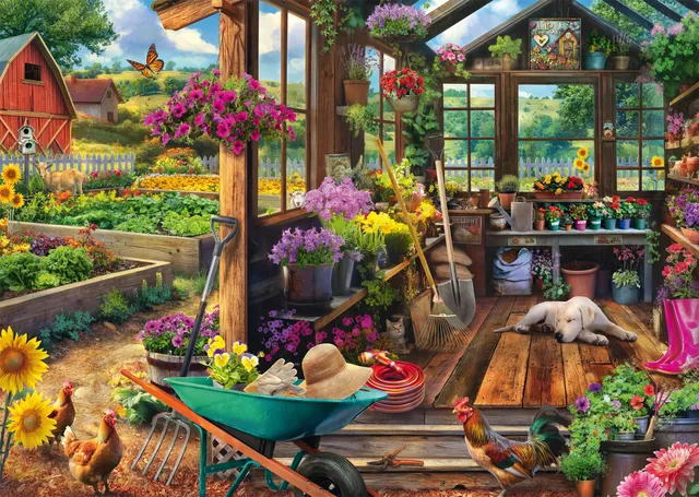 schmidt-spiele-thomas-kinkade-58632-gartenhaus-puzzle-1000-teile image 1