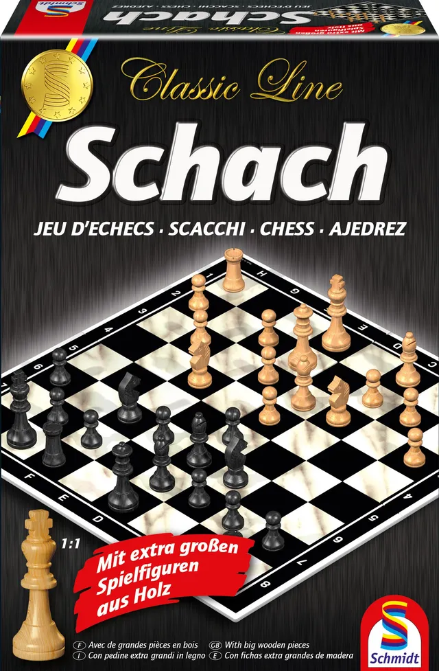 schmidt-classic-line-schach-gro-e-figuren-brettspiel-2-spieler image 1