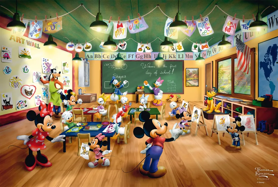 schmidt-spiele-thomas-kinkade-mickey-minnie-kinderpuzzle-200-teile image 1