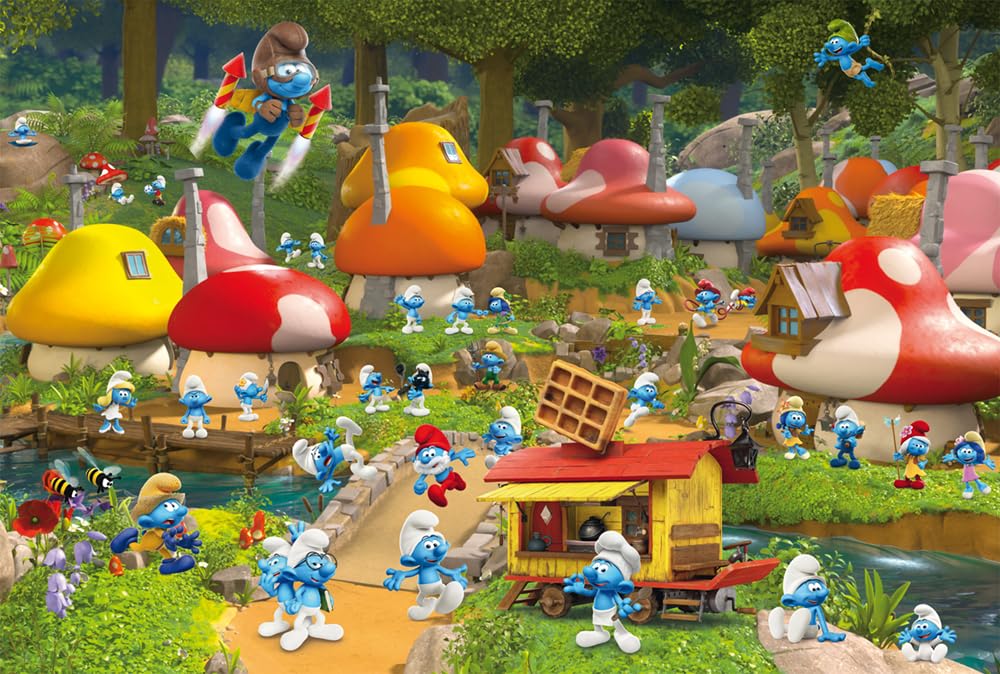 schmidt-kinderpuzzle-in-schlumpfhausen-200-teile-mit-2-figuren image 1