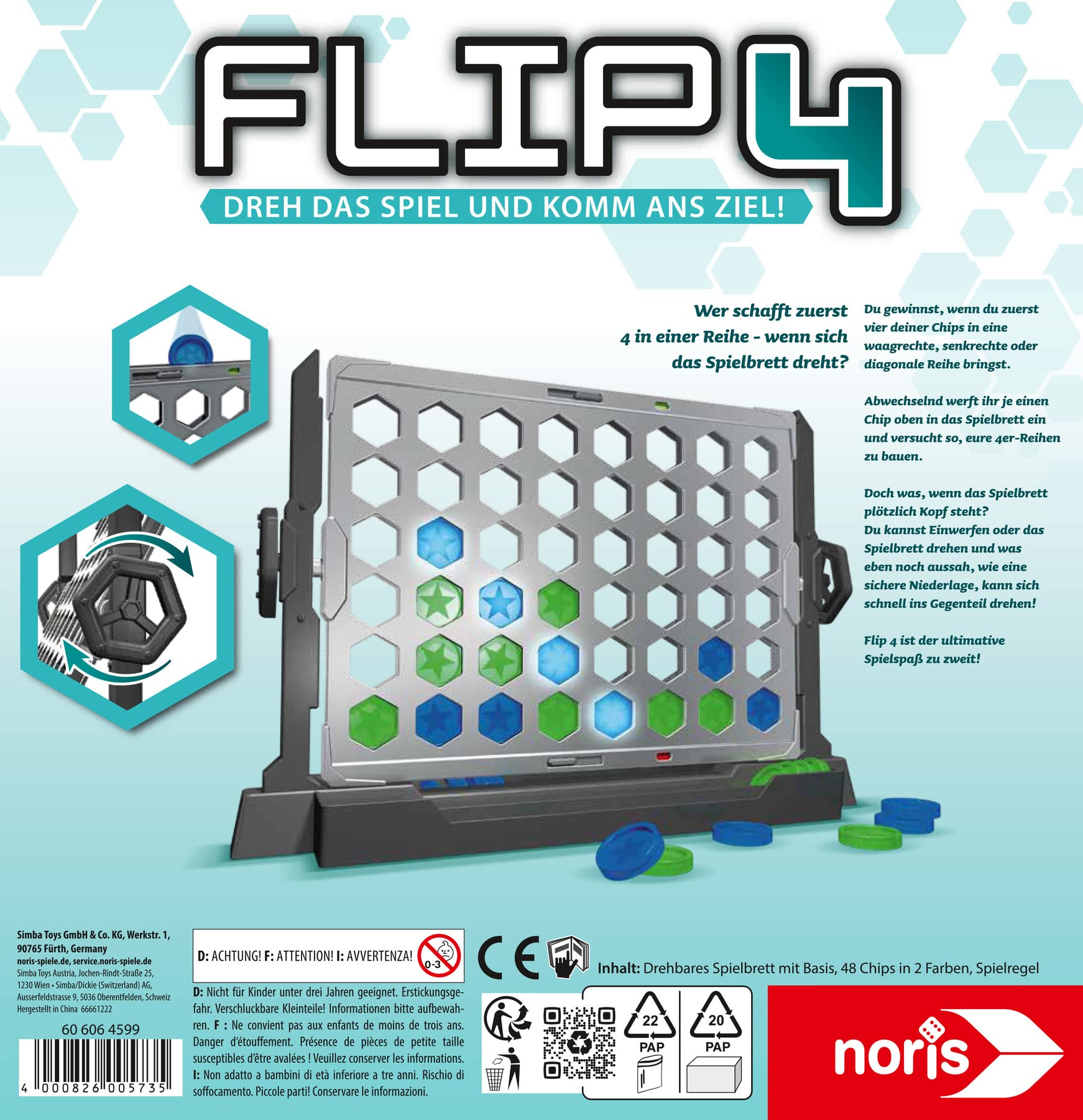 noris-flip4-deluxe-strategiespiel-4-in-einer-reihe-ab-6 image 2