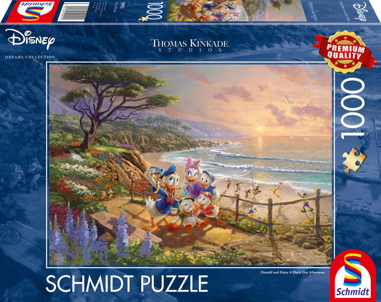 schmidt-spiele-thomas-kinkade-donald-und-daisy-am-strand-puzzle-1000-teile image 1