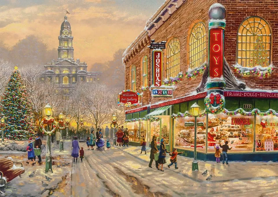 schmidt-spiele-thomas-kinkade-ein-weihnachtswunsch-puzzle-1000-teile image 1