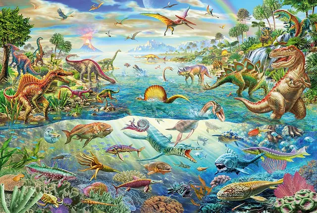 schmidt-spiele-thomas-kinkade-dinosaurier-puzzle-200-teile-ab-8 image 1