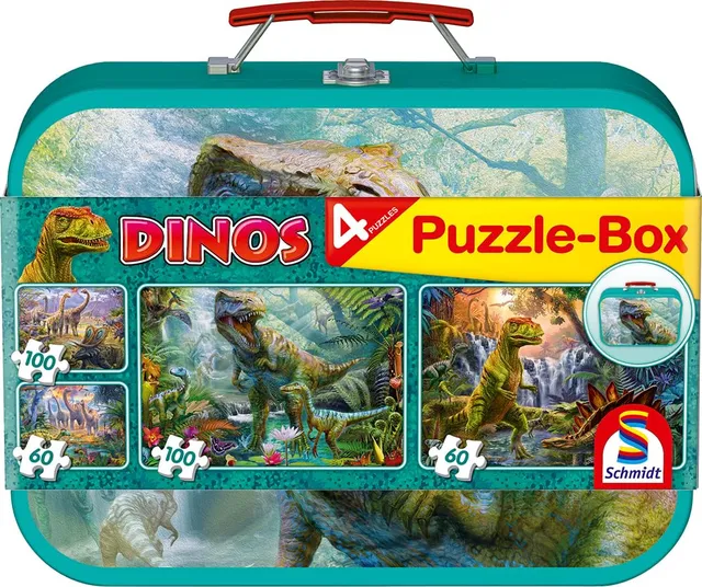 schmidt-spiele-dinosaurs-56495-kinderpuzzle-metallkoffer image 1