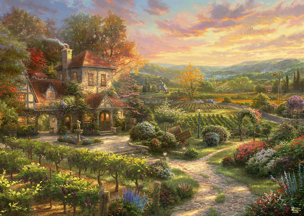 schmidt-thomas-kinkade-59629-in-den-weinbergen-puzzle-2000-teile image 1