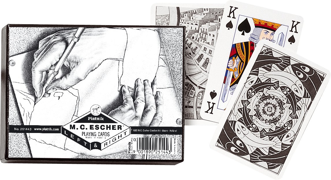 piatnik-escher-left-right-2514-spielkarten-2x55-bridge image 1