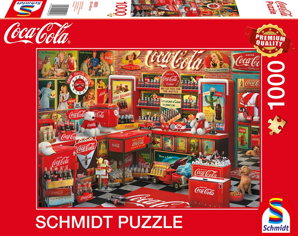 schmidt-spiele-59915-coca-cola-nostalgie-shop-1000-teile-puzzle image 4