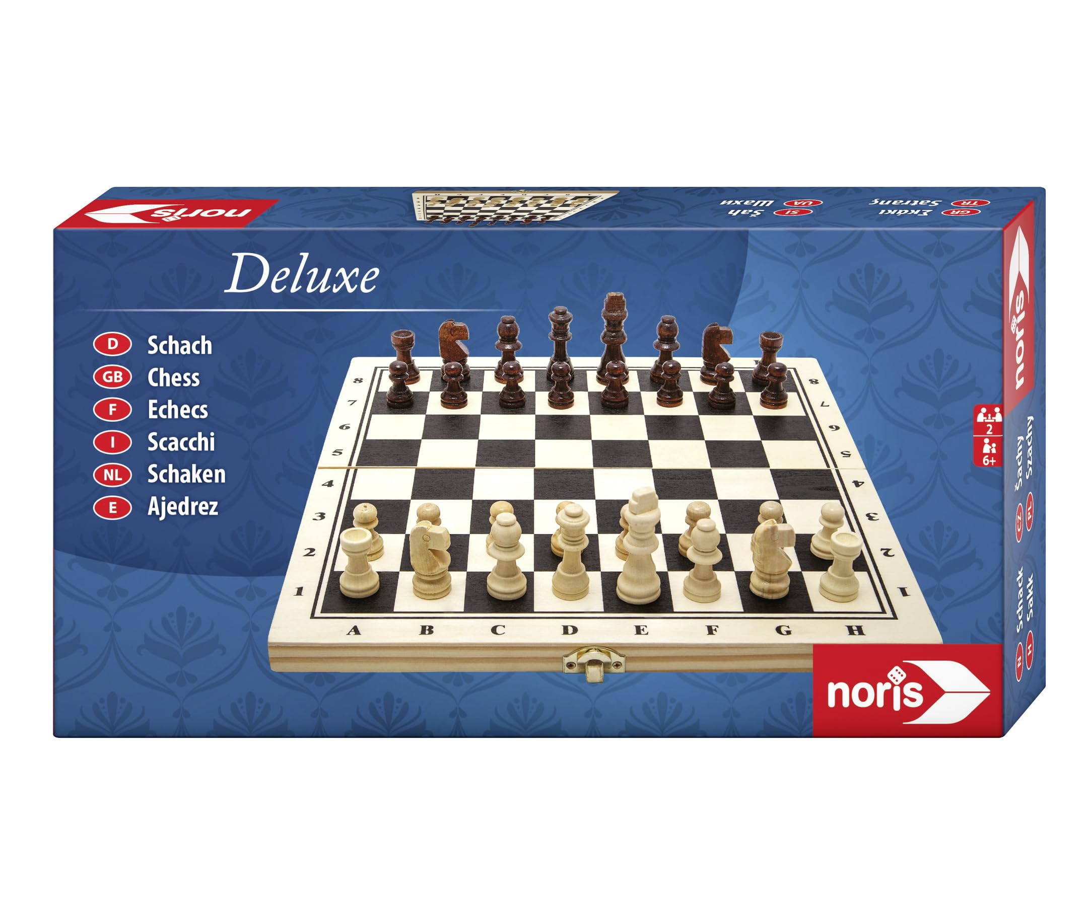 noris-deluxe-schach-schachspiel-holz-2-spieler-ab-6-jahren image 1