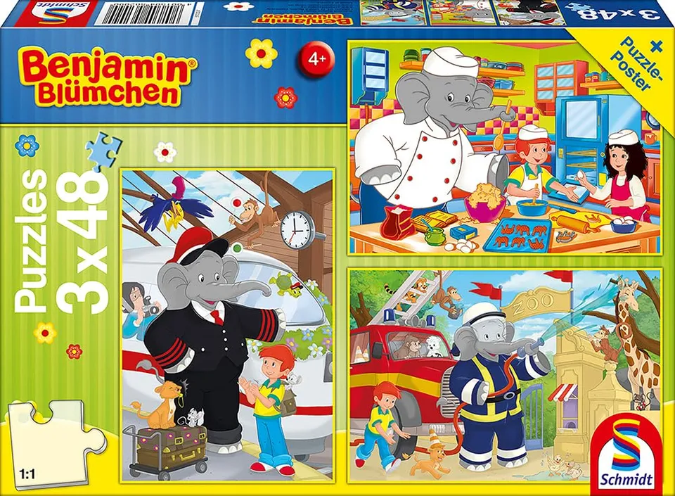 schmidt-spiele-benjamin-bl-mchen-56209-kinderpuzzle-3x48-ab-4-j image 1