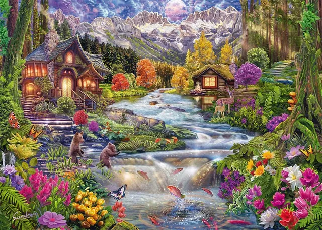 schmidt-spiele-thomas-kinkade-58868-puzzle-2000-teile-flussidyll image 1