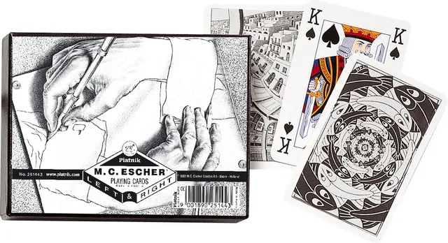 piatnik-escher-left-right-2514-spielkarten-2x55-bridge image 1