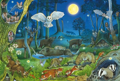 schmidt-spiele-56529-kinderpuzzle-100-teile-tiere-nachts-im-wald image 7