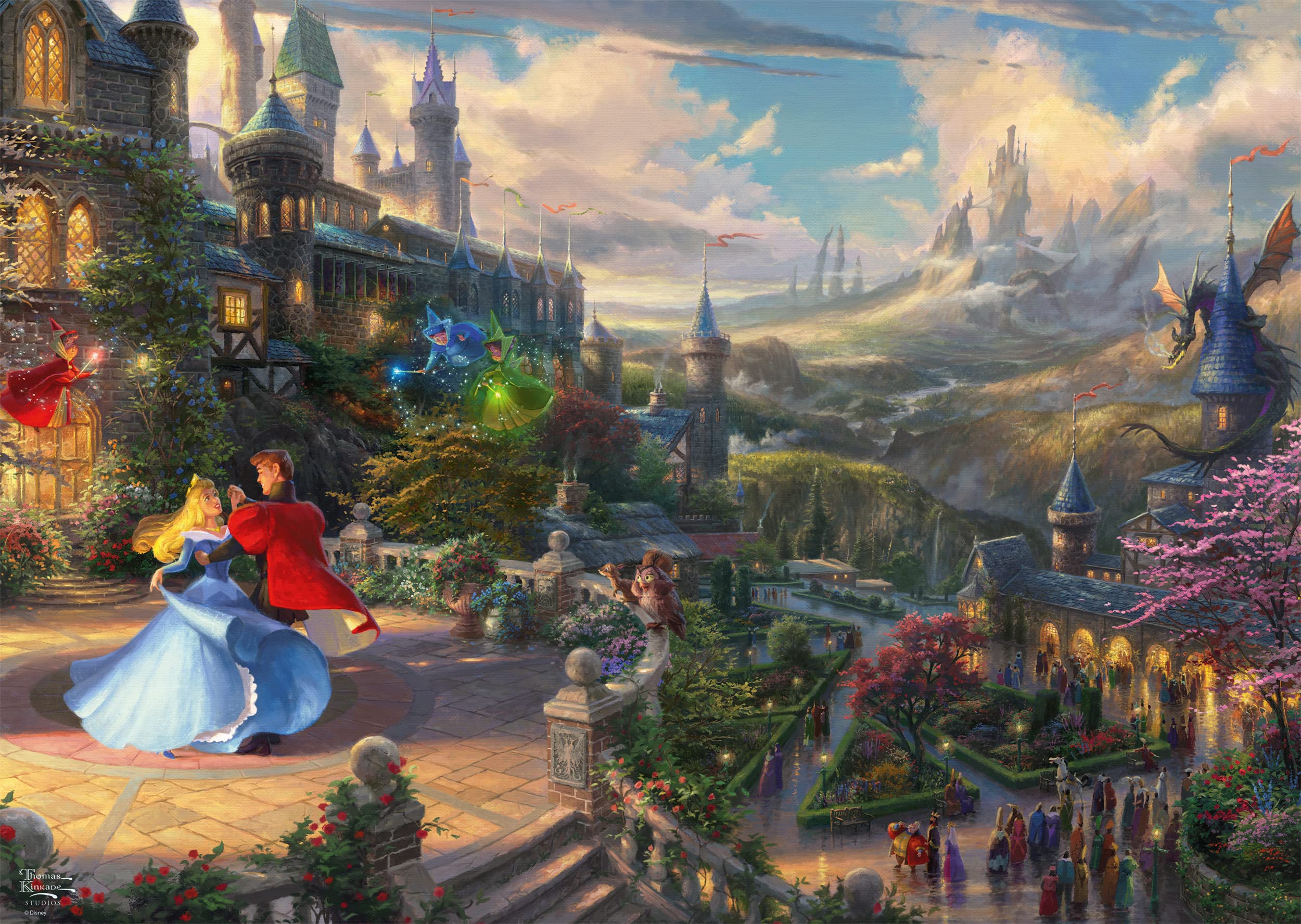 schmidt-thomas-kinkade-disney-dornr-schen-puzzle-1000-teile image 1