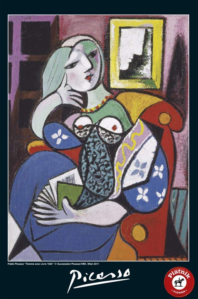 piatnik-frau-mit-buch-picasso-puzzle-1000-teile-kunst image 2